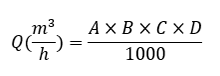 فرمول محاسبه دبی
